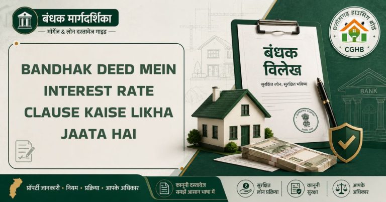 Bandhak deed mein interest rate clause kaise likha jaata hai