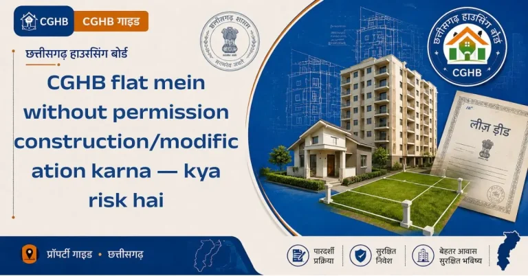 CGHB flat mein without permission construction/modification karna — kya risk hai