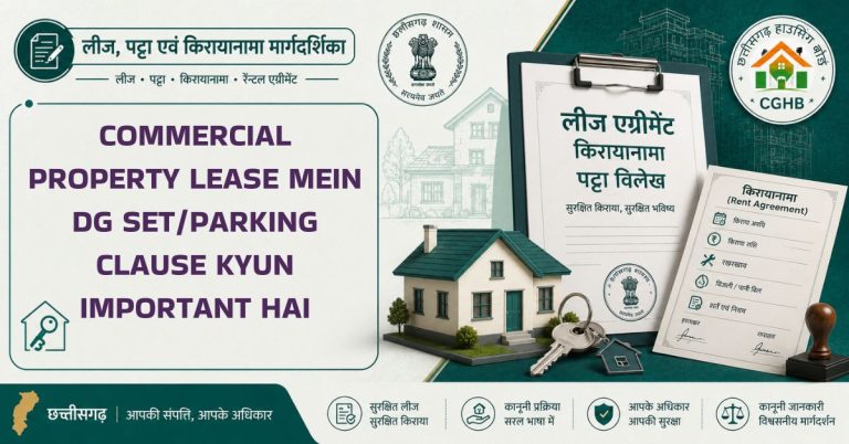 Commercial property lease mein DG set/parking clause kyun important hai