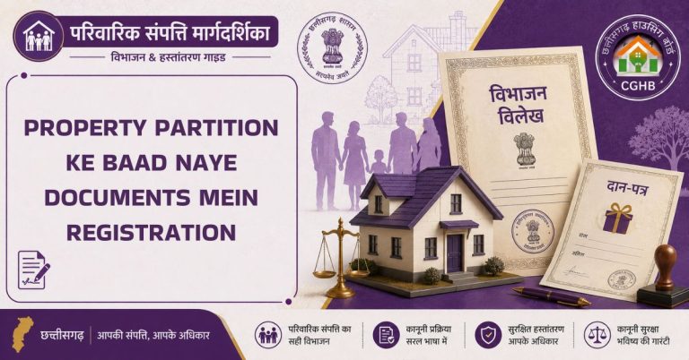 Property partition ke baad naye documents mein registration