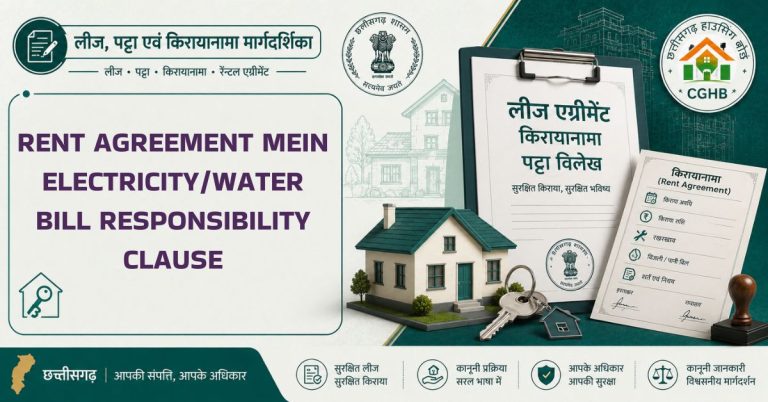 Rent agreement mein electricity/water bill responsibility clause